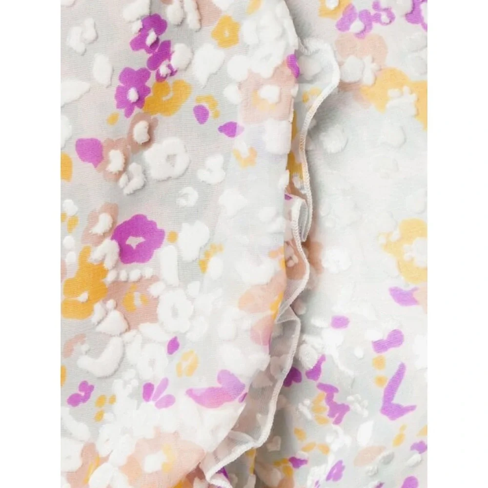 SEE BY CHLOÉ • Multi Floral Velvet Burnout Ruffle Long Sleeve Silk Blouse, 2 - Picture 4 of 16